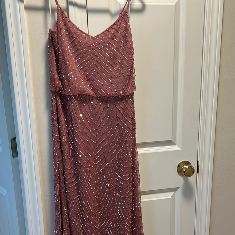 Elegant Mauve Sequin Dress